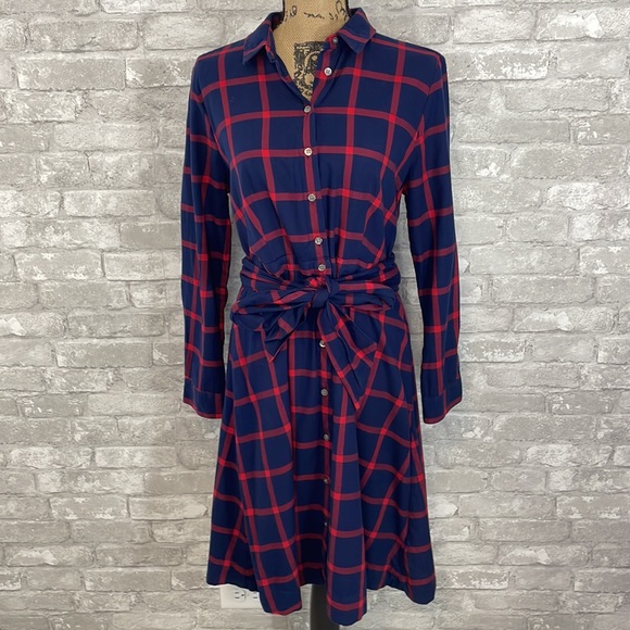 J. Crew Dresses & Skirts - J.Crew Tie-waist flannel shirtdress